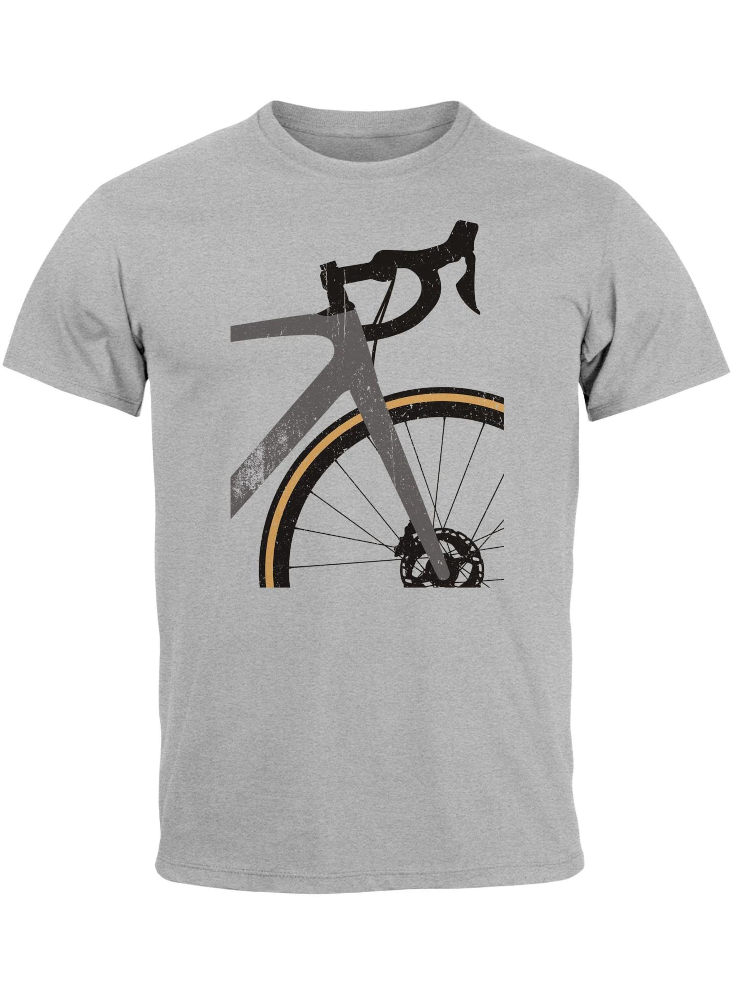Neverless Shirt 'Rennrad'‌ in Grau: Vorderseite