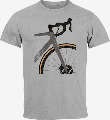 Neverless Shirt 'Rennrad' in Grau: Vorderseite