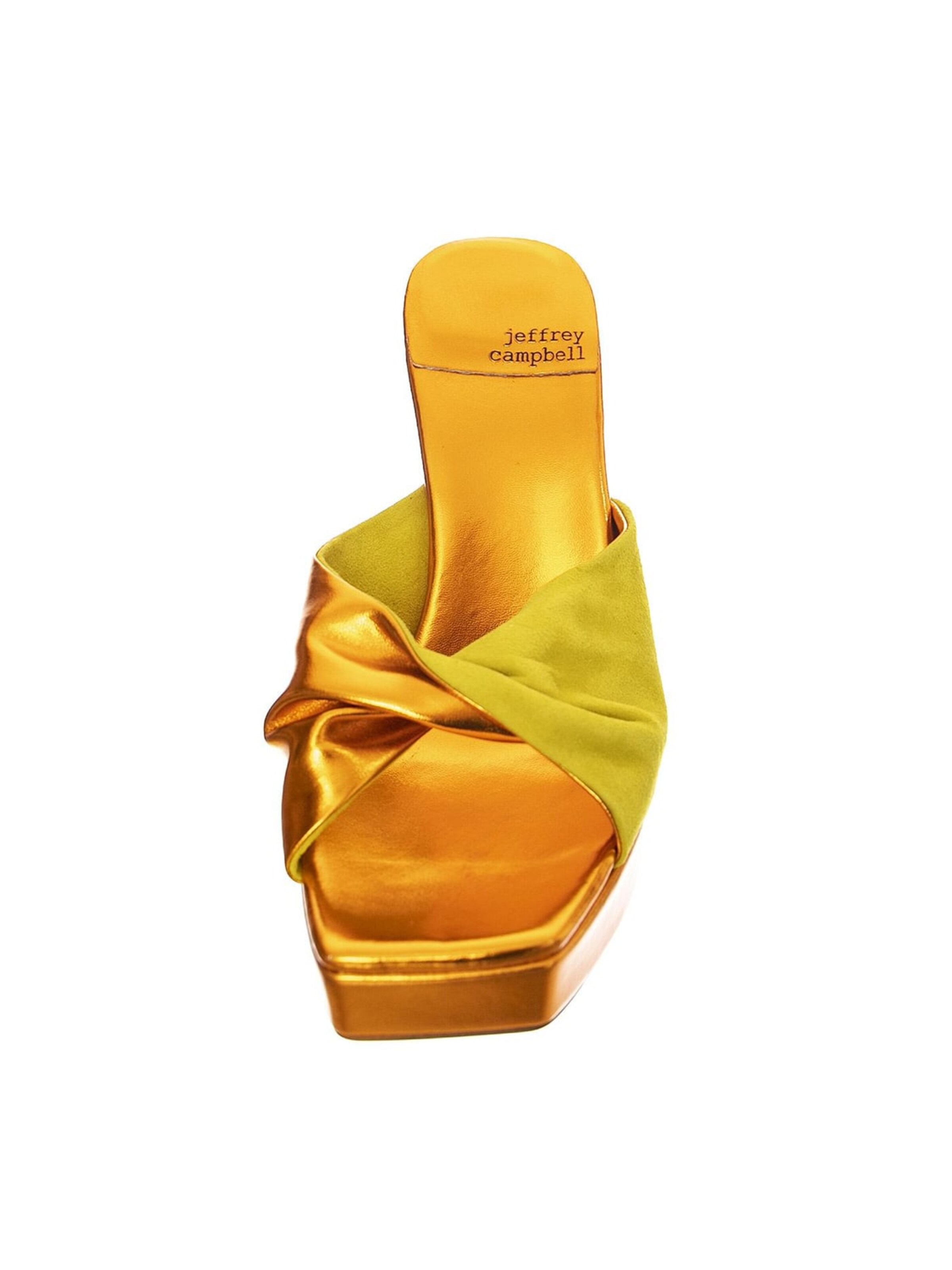 Jeffrey Campbell Sandaler 'W' Hollyweird Yellow Kid Suede and Pu Sandals' i orange