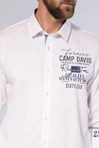 CAMP DAVID Regular fit Button Up Shirt in White