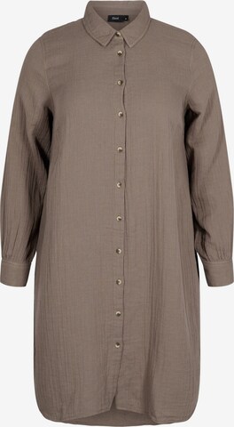 Zizzi Blouse 'XPANO' in Bruin: voorkant