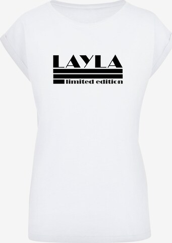 Merchcode T-Shirt 'Layla - Limited Edition' in Weiß: predná strana