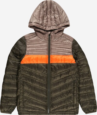 Jack & Jones Junior Zimska jakna 'Hero' u kameno siva / maslinasta / narančasta, Pregled proizvoda