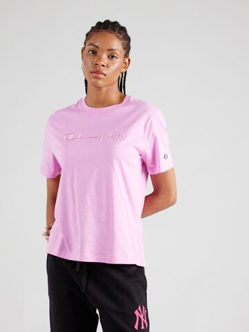 Champion Authentic Athletic Apparel Тениска в розово: отпред