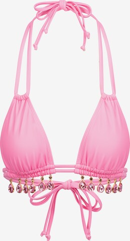 Moda Minx Bikinitop 'Selene Droplet Double Strap Triangle' in Roze: voorkant