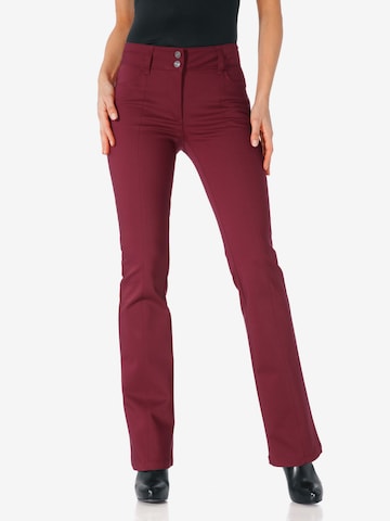 heine Flared Broek in Rood: voorkant