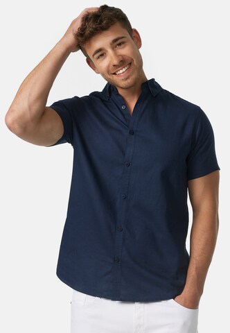 INDICODE JEANS Regular fit Overhemd 'Bravida' in Blauw: voorkant