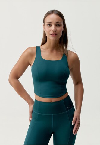 Born Living Yoga Bustier Sportsweatjacke 'Godo' in Grün: Vorderseite