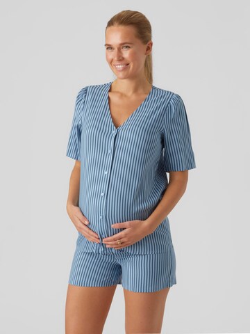MAMALICIOUS Korte pyjama 'Jasmin Lia' in Blauw: voorkant