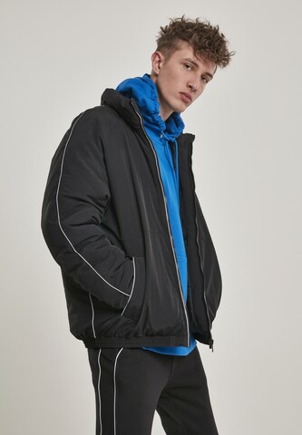 Urban Classics Between-Season Jacket 'Reflective Piping' in Black