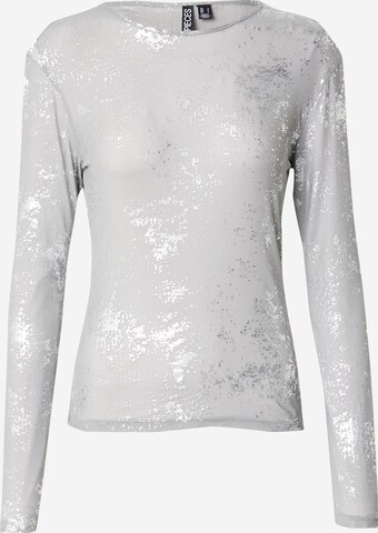 PIECES Shirt 'SILVIA' in Silver: front