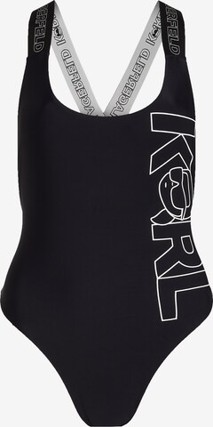 Karl Lagerfeld Bustier Badedrakt i svart: forside