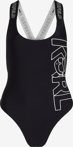 Karl Lagerfeld Bustier Badedrakt i svart: forside