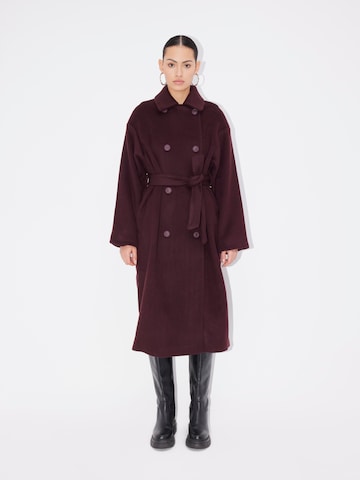 LeGer Premium Between-seasons coat 'Armina' in Brown: front