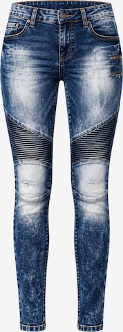 CIPO & BAXX Slimfit Rockige Jeans WD-361 in Slim Fit in Blau: Vorderseite