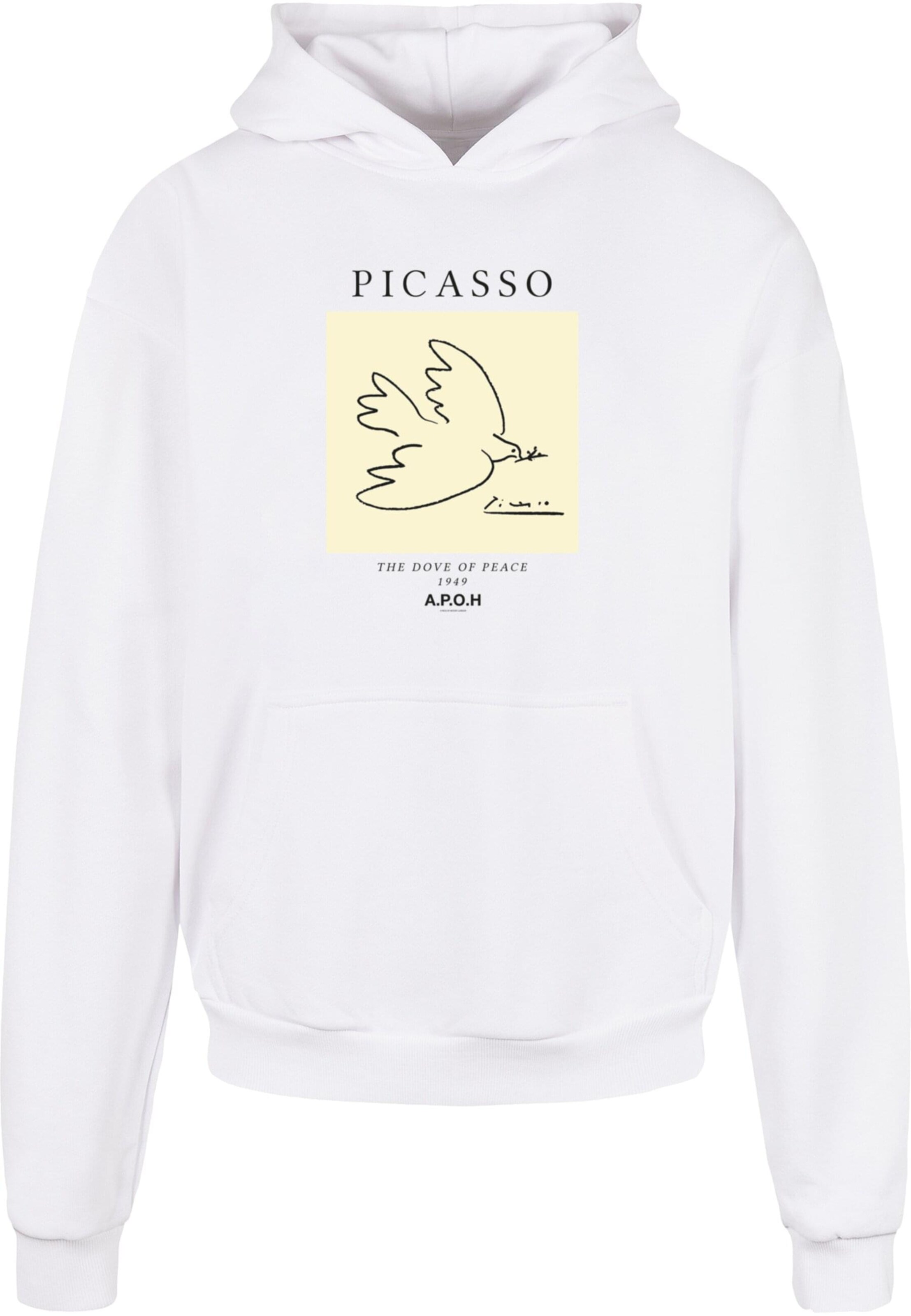 Merchcode Sweatshirt 'APOH - Picasso Dove' in Wit: voorkant