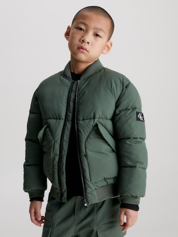 Veste mi-saison Calvin Klein Jeans en vert : devant