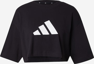 Tricou funcțional 'Future Icons' de la ADIDAS SPORTSWEAR pe negru: față