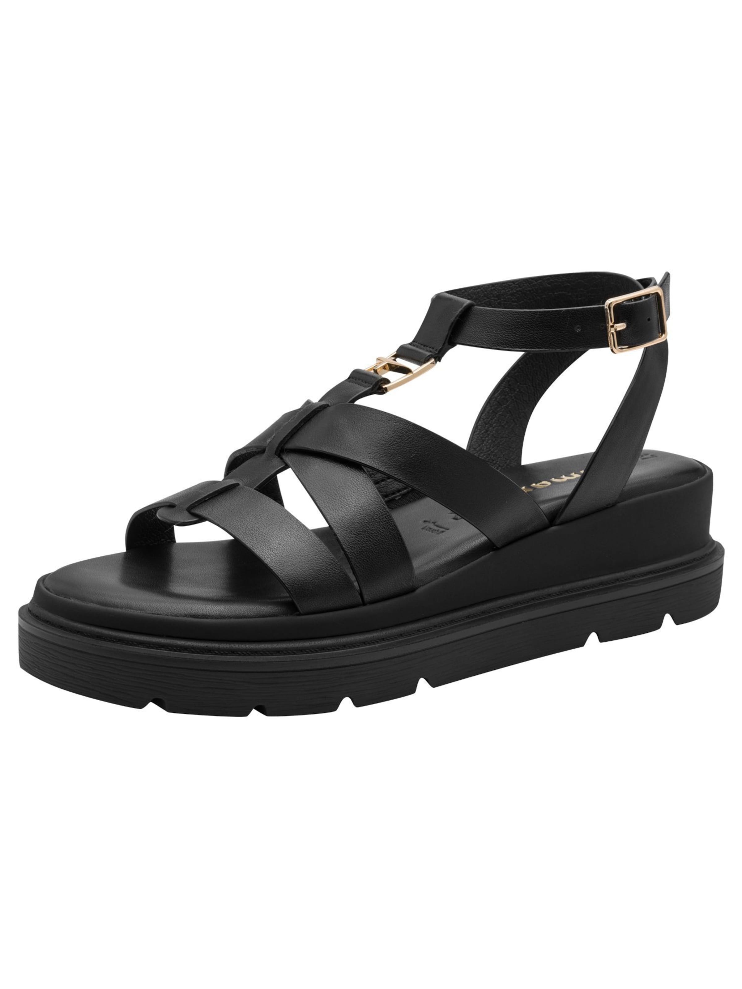 Sandales Tamaris en noir : devant