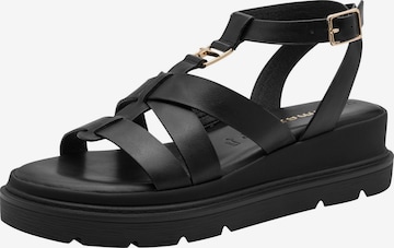 Sandales Tamaris en noir : devant