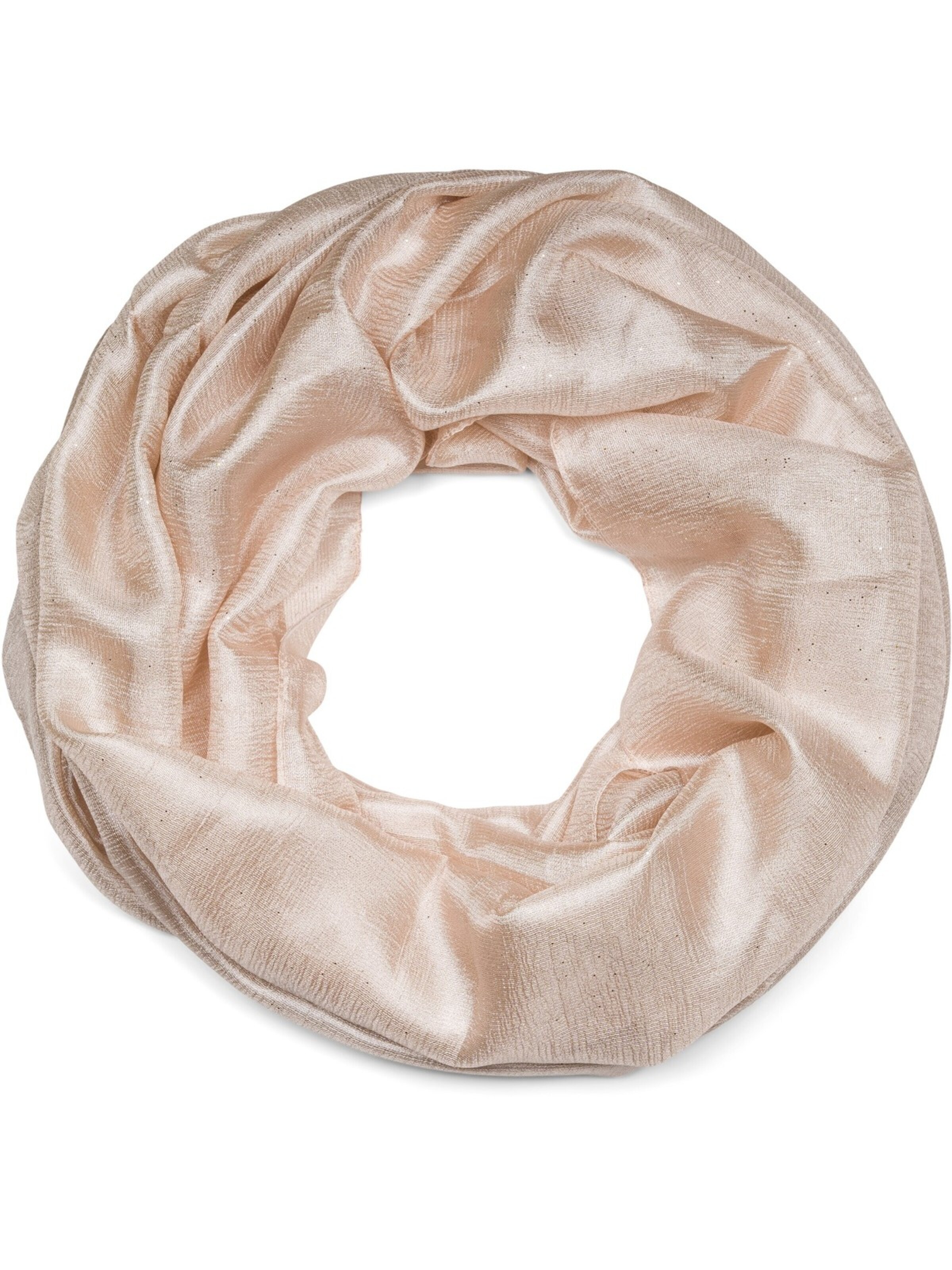 styleBREAKER Schlauchschal 'Seidiger Einfarbiger Loop Glitzer'‌‌‌‌‌‌‌‌ in One Size in creme, Produktansicht