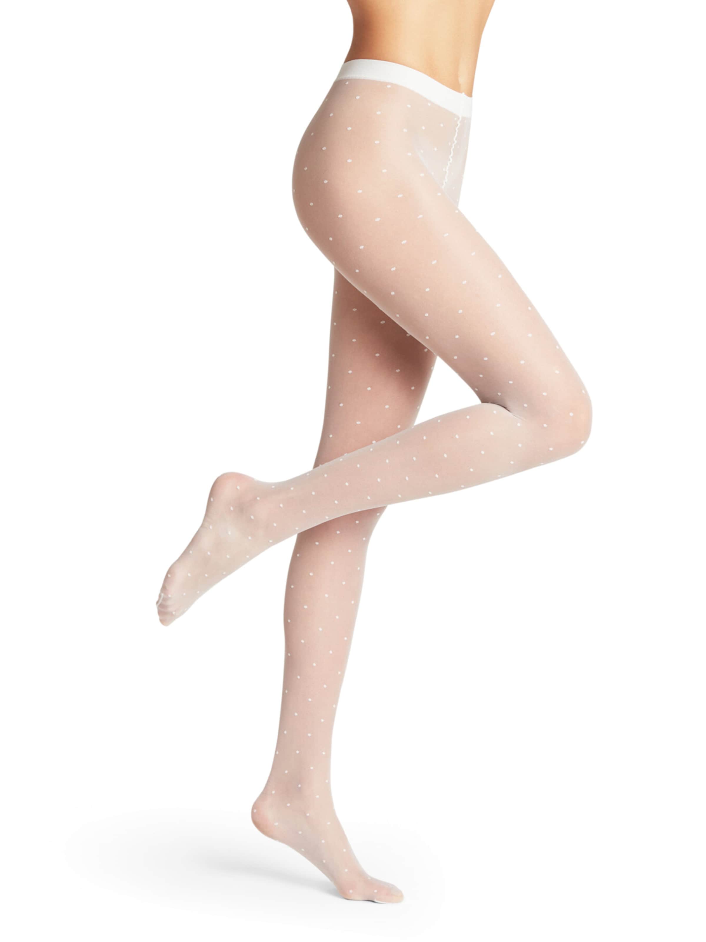 FALKE - Leotardos finos 'Dot' en blanco: frente