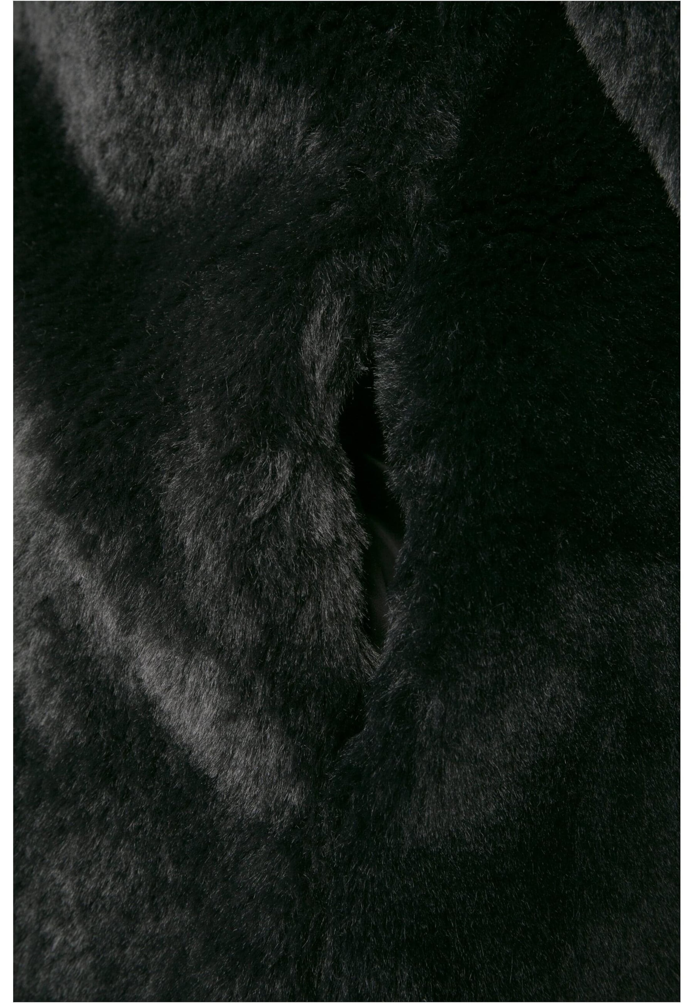 Urban Classics Демисезонное пальто ' Ladies Hooded Teddy Coat ' в Черный