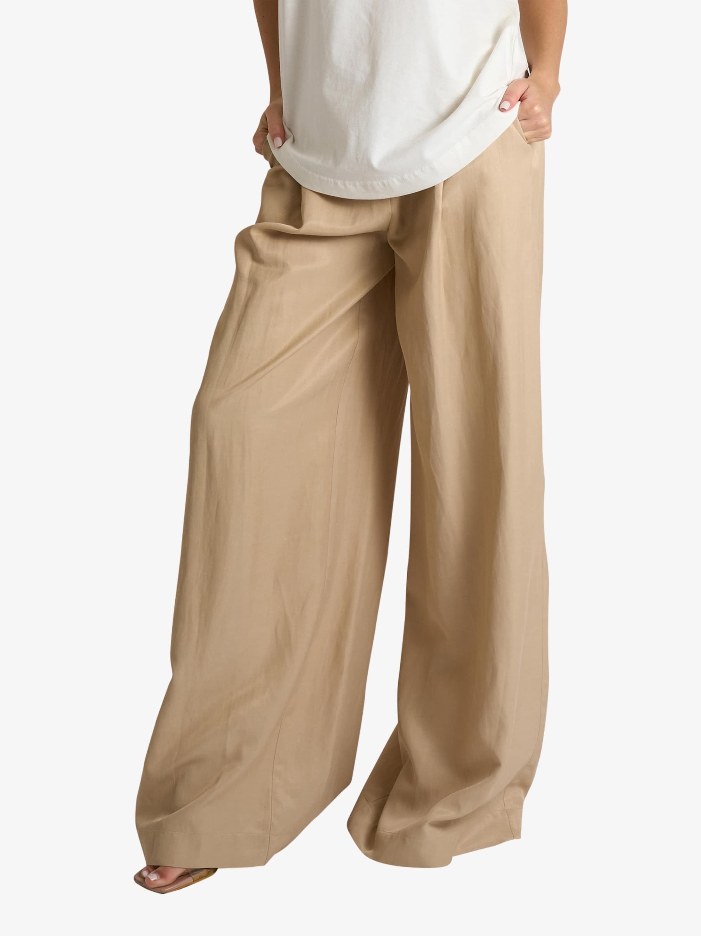 Jijil Regular Broek in Beige: voorkant