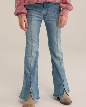 WE Fashion Скинни Джинсы в Синий: спереди