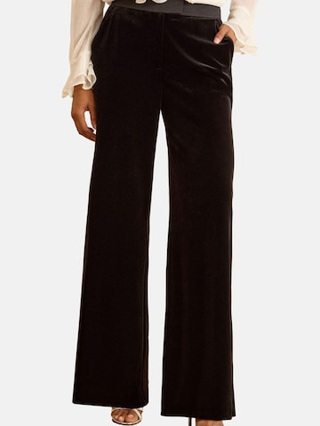 love & roses Wide leg Broek in Zwart: voorkant