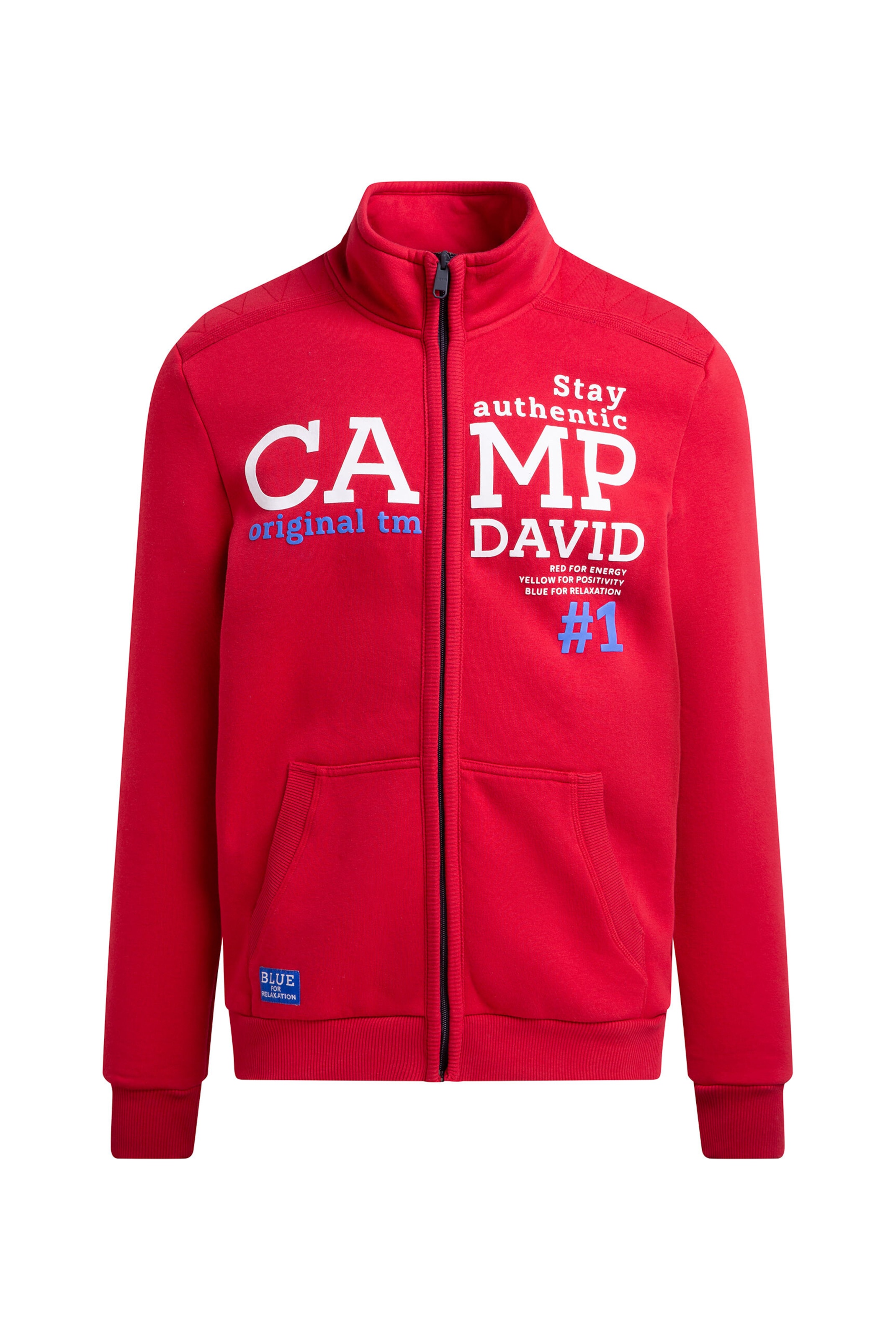 CAMP DAVID Sweatjacke in Rot: Vorderseite
