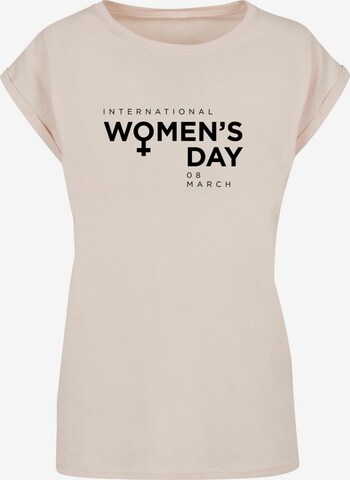 Merchcode T-Shirt 'WD - International Women's Day' in Beige: predná strana