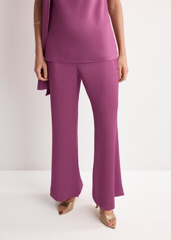 MANGO Wide leg Pants 'Greta' in Purple: front