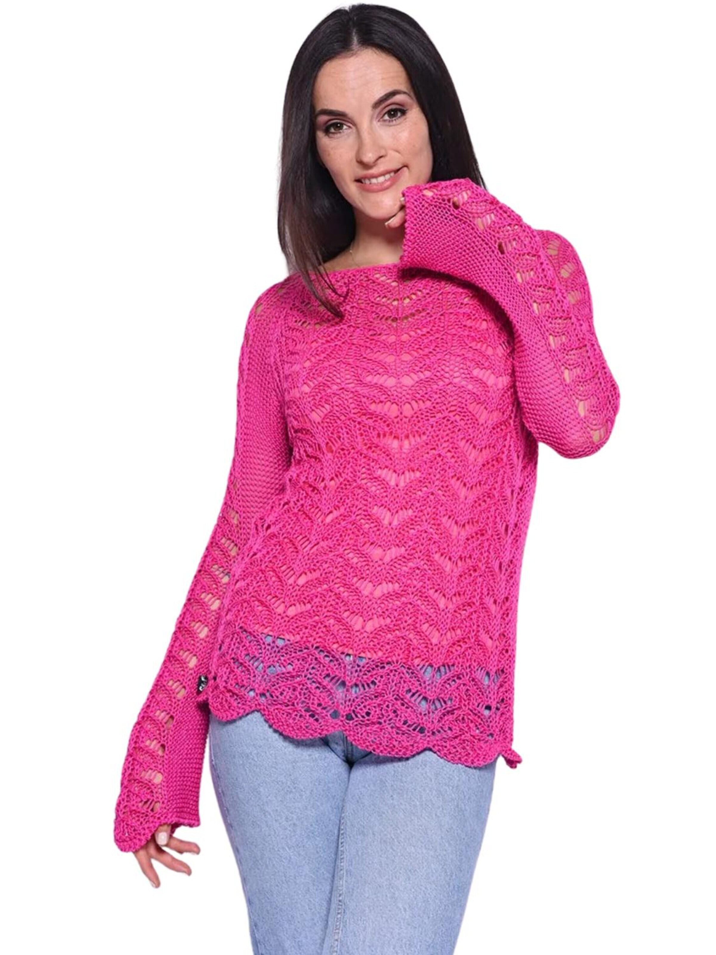 Süel knitwear - Top de punto 'Twin Lace' en rosa