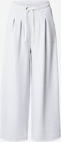 pilka BOSS Plačios klešnės Klostuotos kelnės 'C_Elenyx': priekis