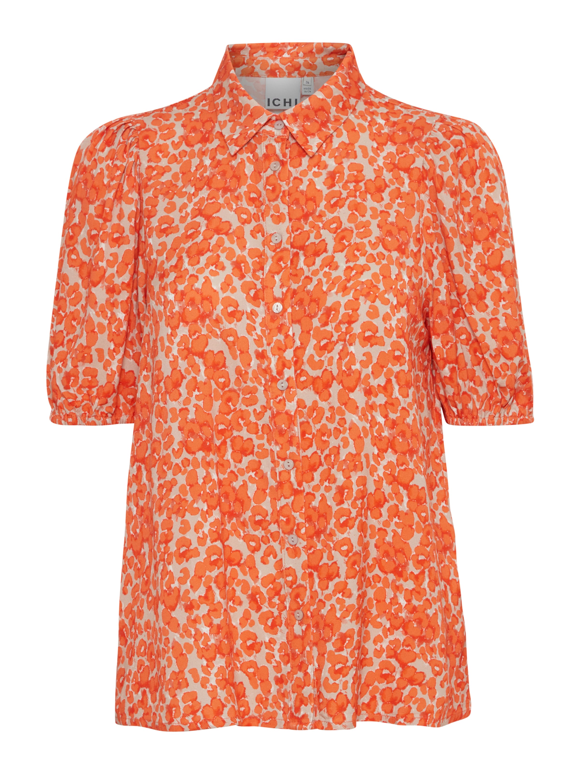 Camicia da donna 'IHAya' di ICHI in arancione: frontale