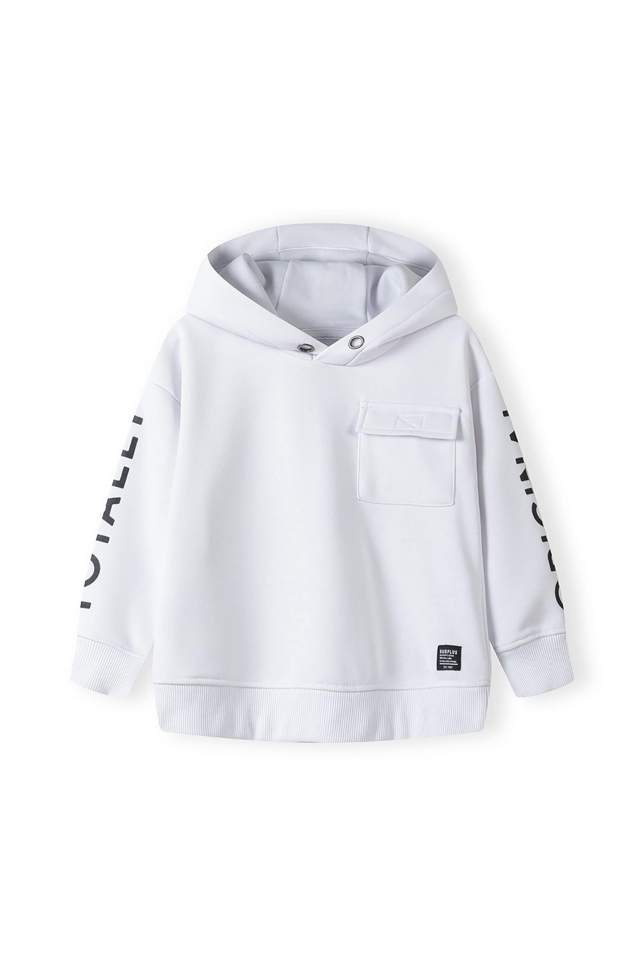 MINOTI Μπλούζα φούτερ σε λευκό: μπροστά