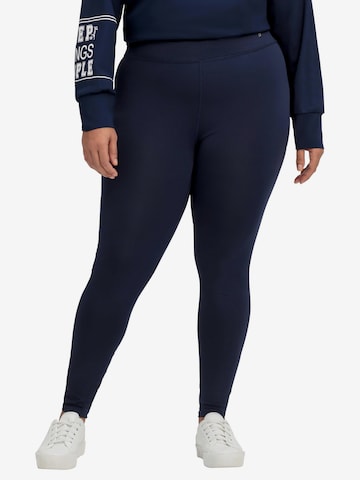 SHEEGO Skinny Workout Pants in Blue: front