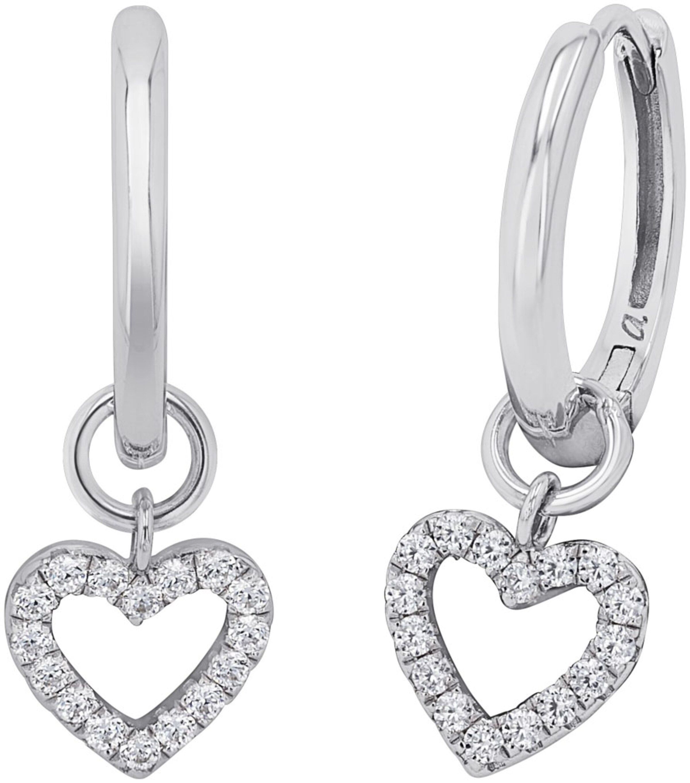 AMOR Earrings in Silver: front