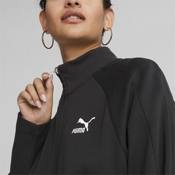 PUMA Sports sweat jacket 'T7' in Black