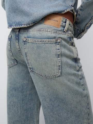Pull&Bear Wide leg Jeans in Blauw