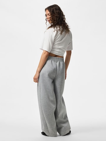 PIECES Wide leg Trousers 'BUCUBA ' in Grey
