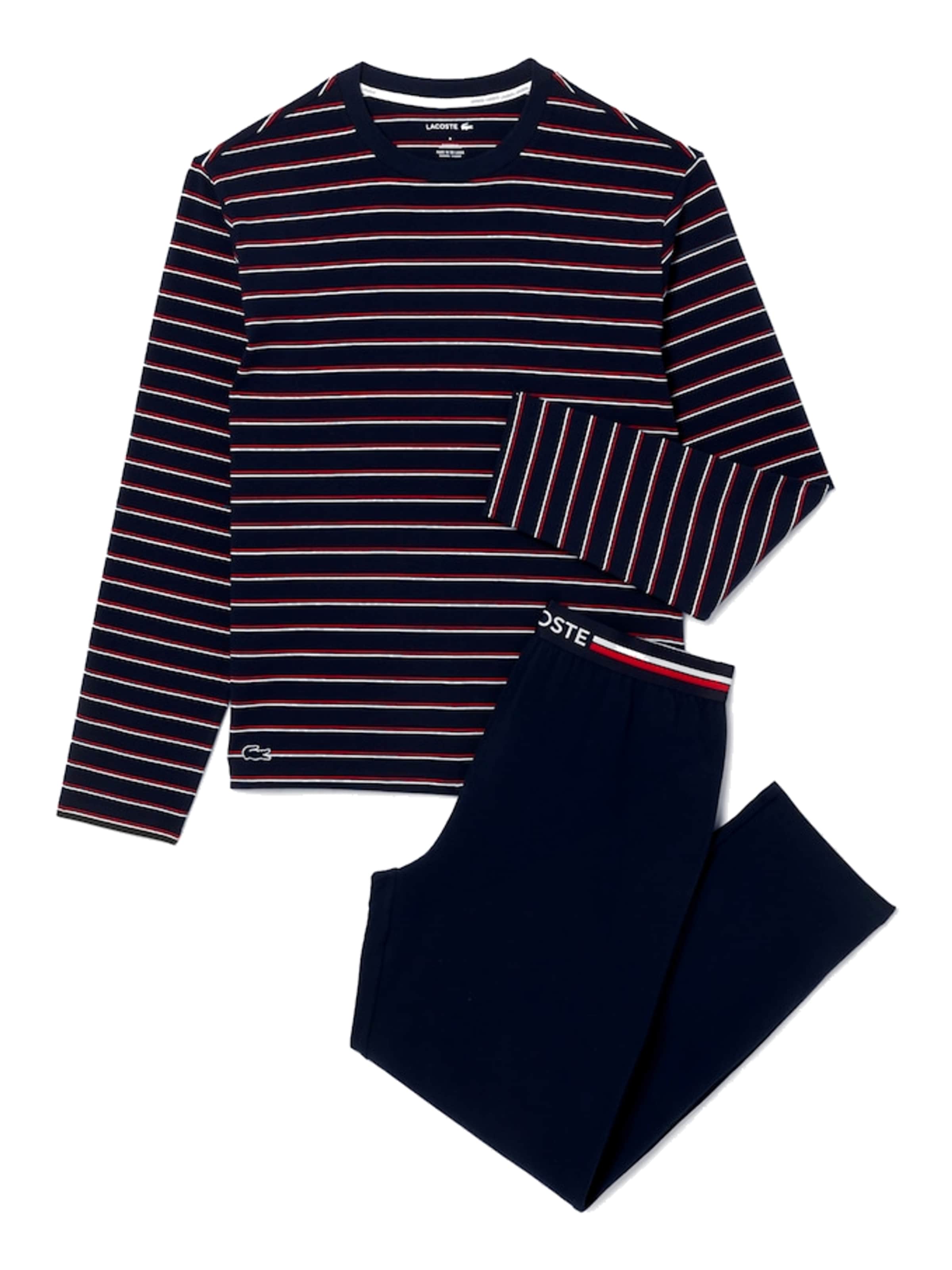 LACOSTE Pyjama lang in Zwart: voorkant