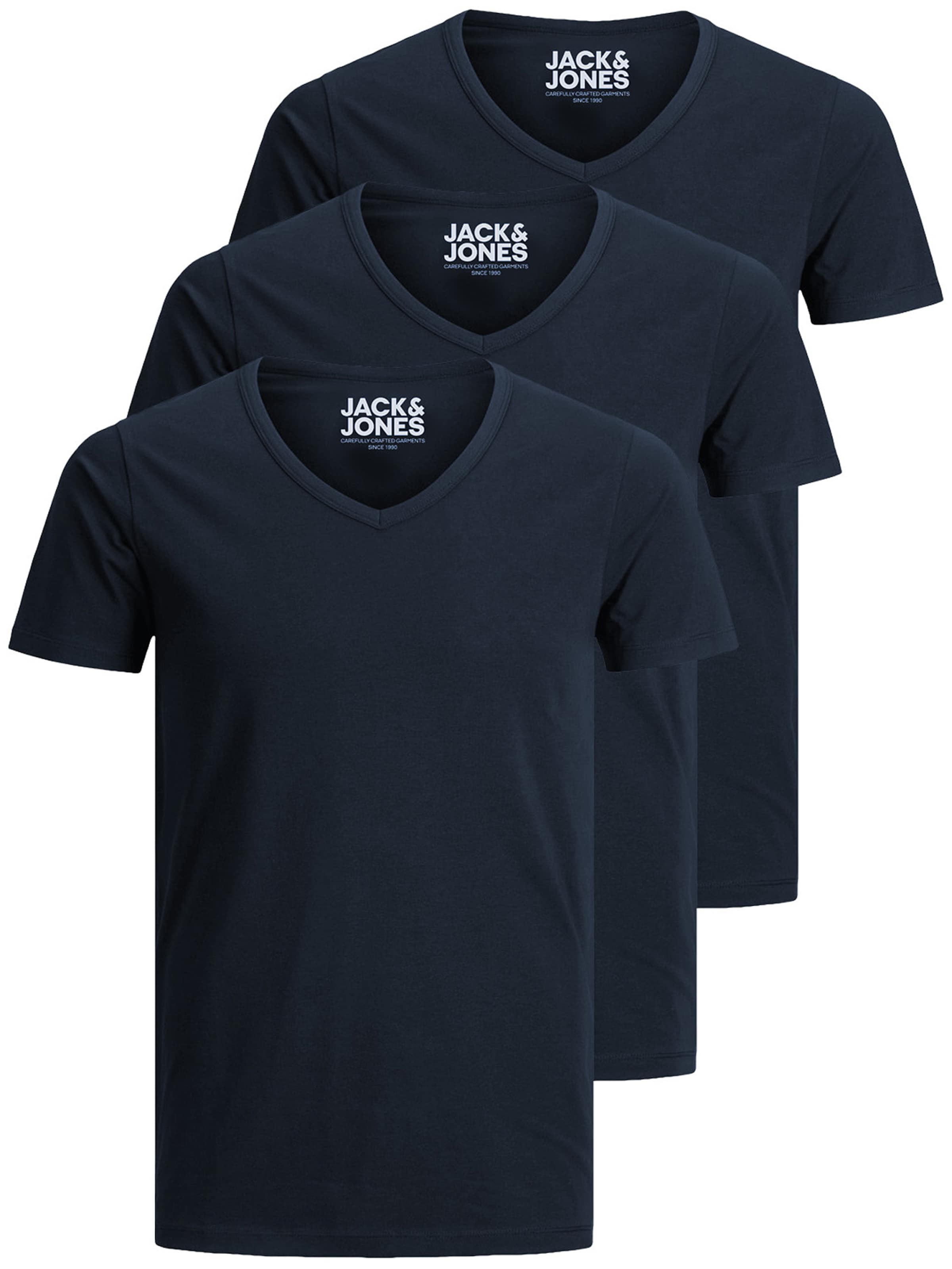 JACK & JONES T-Shirt 'JJV-Neck' in Blau: Vorderseite