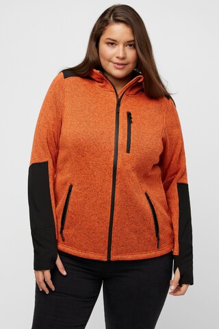 Ulla Popken Sweatjacke in Orange: Vorderseite
