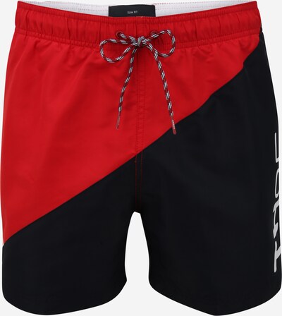 TOMMY HILFIGER Badeshorts in dunkelblau / rot / weiß, Produktansicht