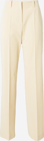 HUGO Regular Pleated Pants 'Hulana' in Beige: front