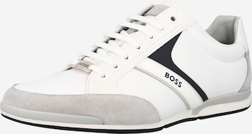 BOSS Black Sneakers low 'Saturn' i hvit: forside