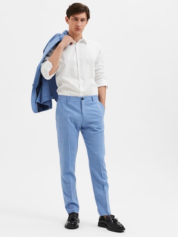 SELECTED HOMME Regular Pleated Pants 'Oasis' in Blue