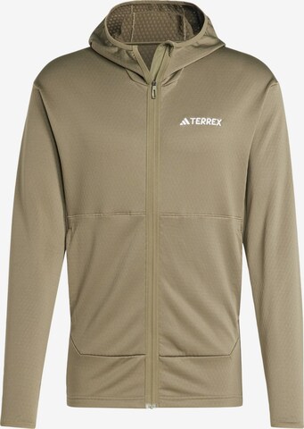 ADIDAS TERREX Athletic Fleece Jacket 'Xperior' in Green: front